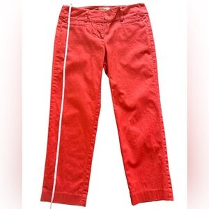 Loft cropped pants.  Size 0.  Orange-red color